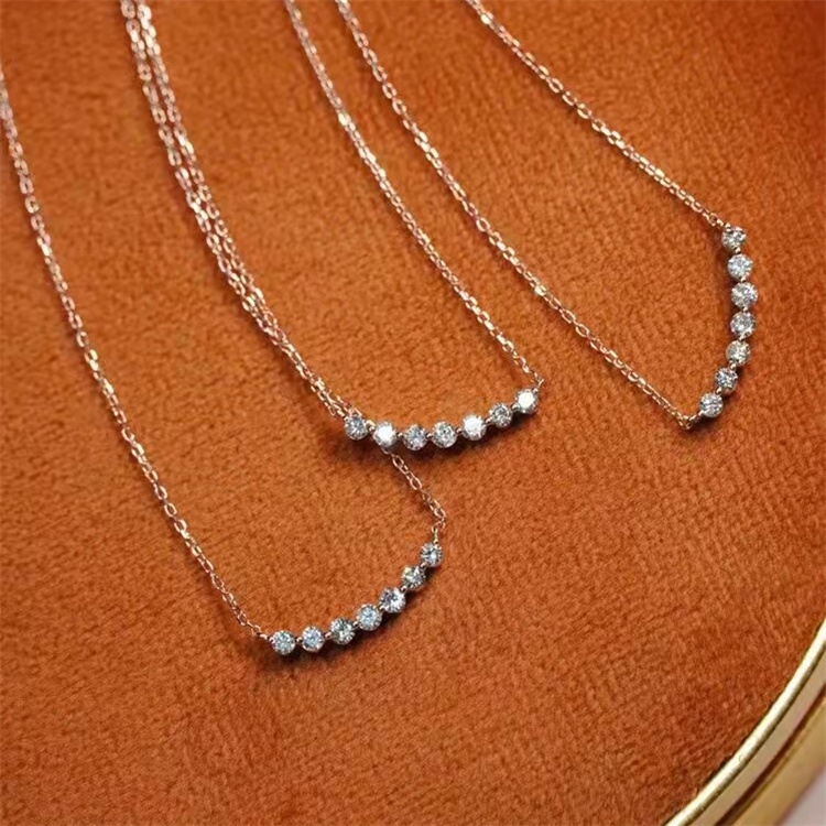 Top Selling Real Diamond Necklace For Women Pure Gold Customized Necklace Gemstone Pendant