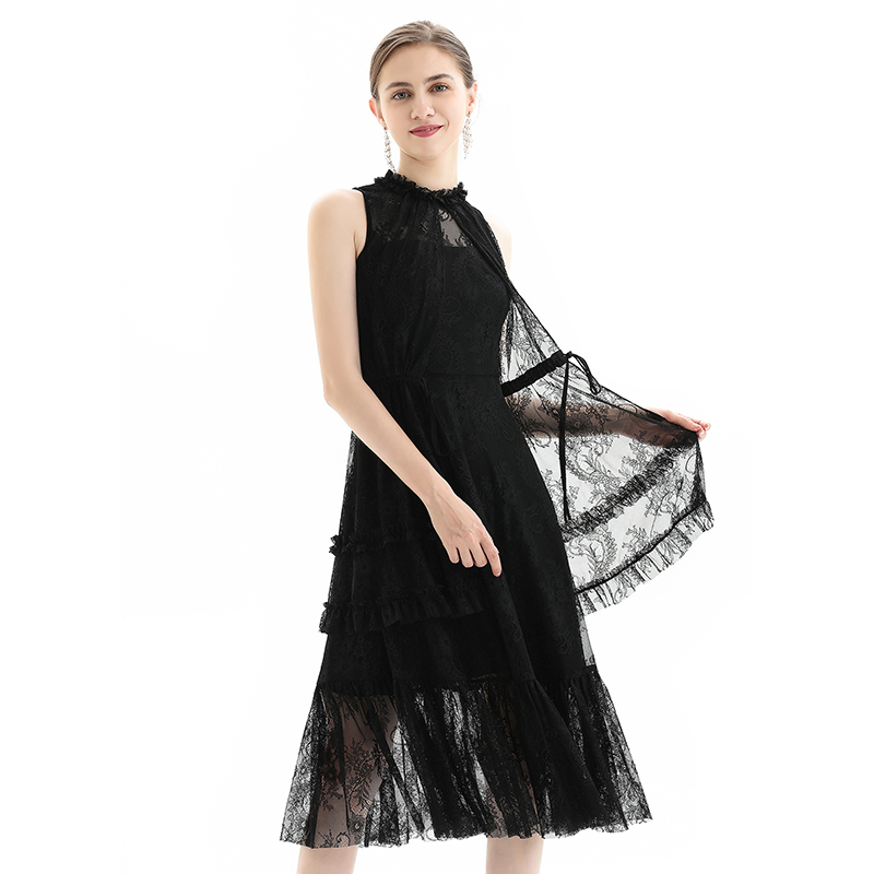 ND091 2022 elegant casual dresses lace Halter women clothing dresses