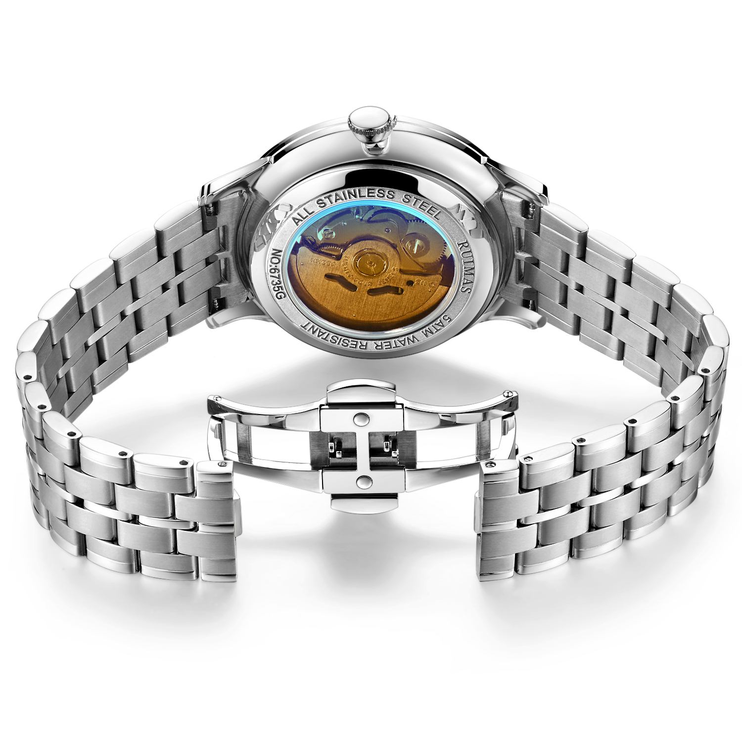 Ruimas 6735 Luxury Men Automatic Watch Business Fashion Men Wrist Watch Homme Montre Sapphire Crystal