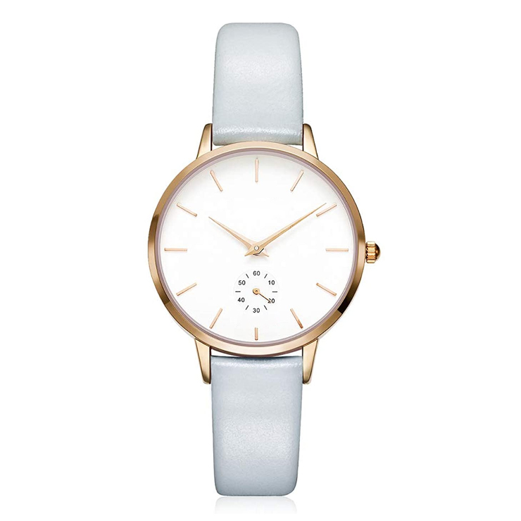 Custom Logo Stainless Steel Luxury Quartz Wristwatch Genuine Leather Band Watch Lady Brand Wrist Women Watch