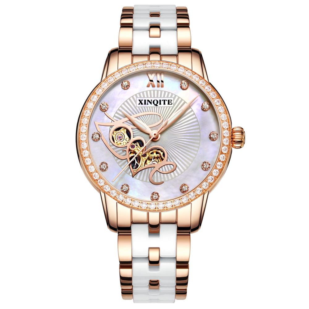 luxury Lady's  waterproof Ceramic Strap diamond wrist watch