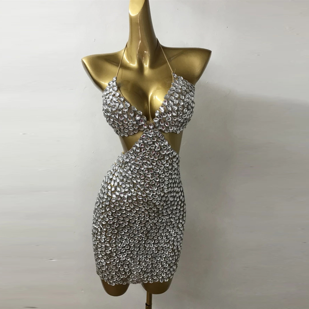 NOVANCE Y2296 Women s Summer Clothes 2022 Hollow Out Sexy luxury Girls in Mini Skirt Hot birthday dresses with rhinestones