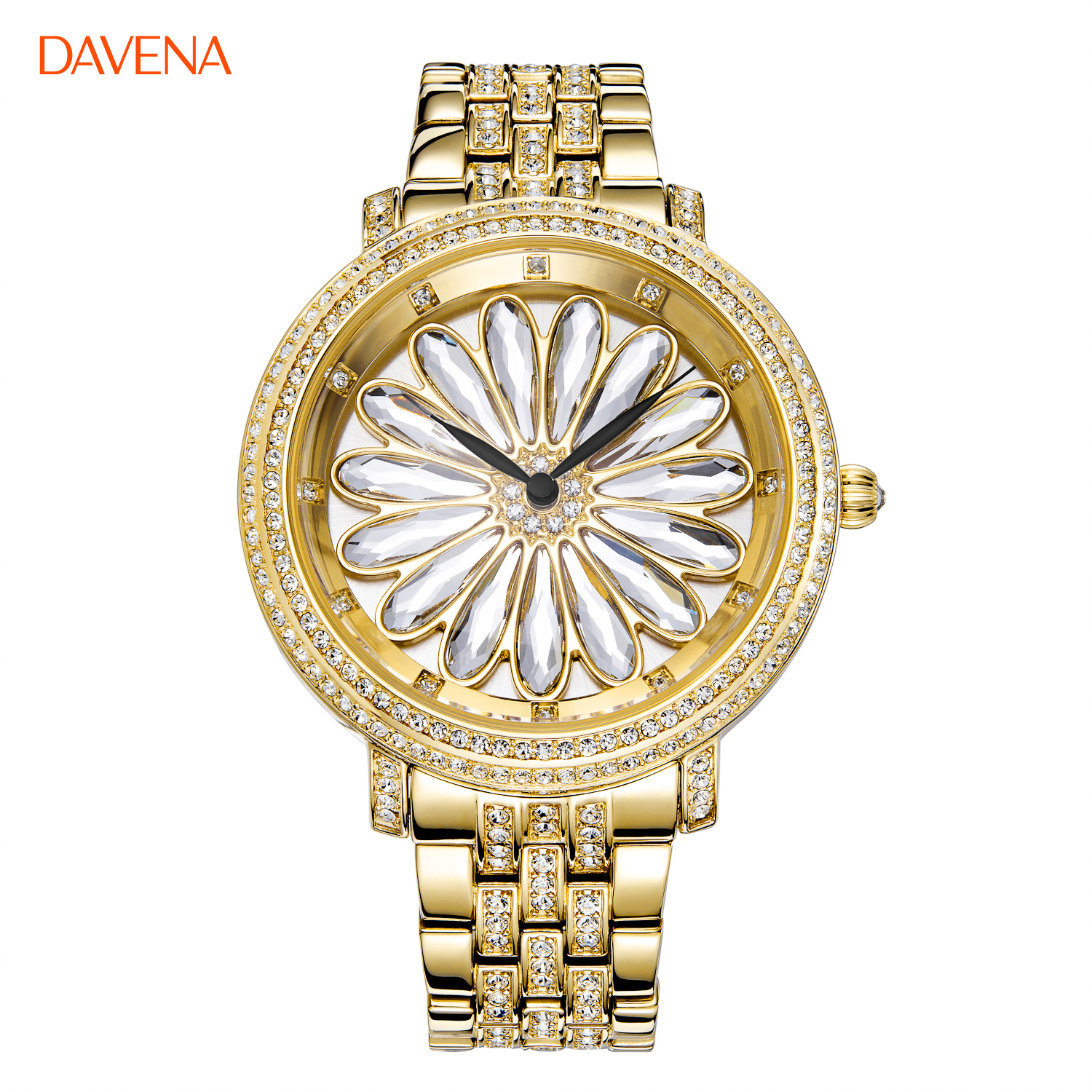 Hot Top Sale Branded  Turning Flower Dial Fashion Lady Watches  Watches Women Wrist Luxury  For Unisex