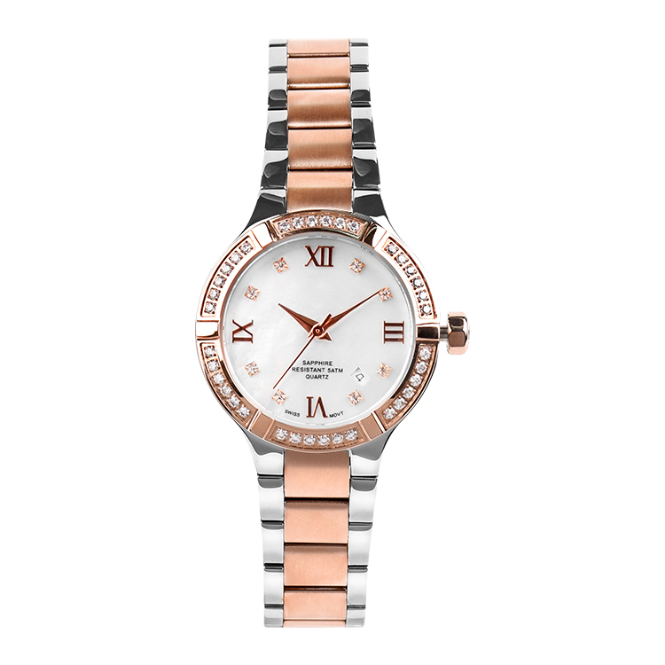 Hot Sale Custom Logo Stainless Steel Luxury Hand Quartz Wristwatch Lady Brand Wrist Women Watch Swiss Ronda Movement