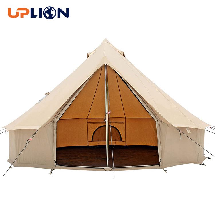 Uplion Canvas Bell Tent Waterproof 4 Season Luxury Outdoor Glamping Yurt Tent Camping  Tent