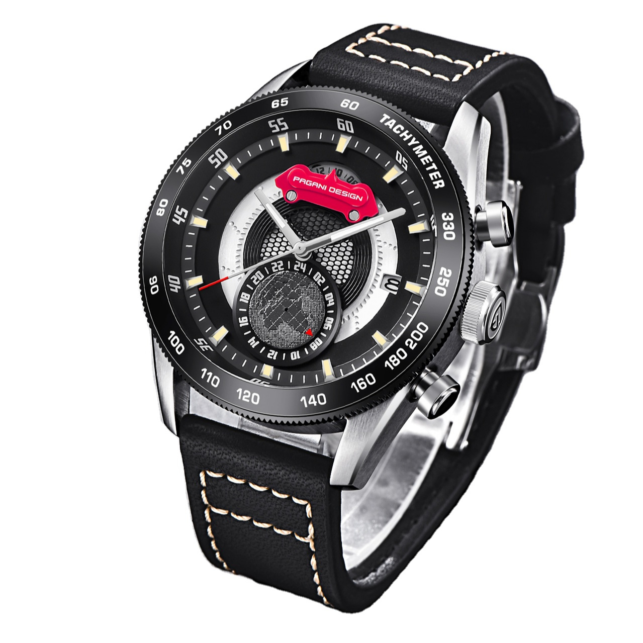 High quality leather band men business quartz watches men chronograph watch