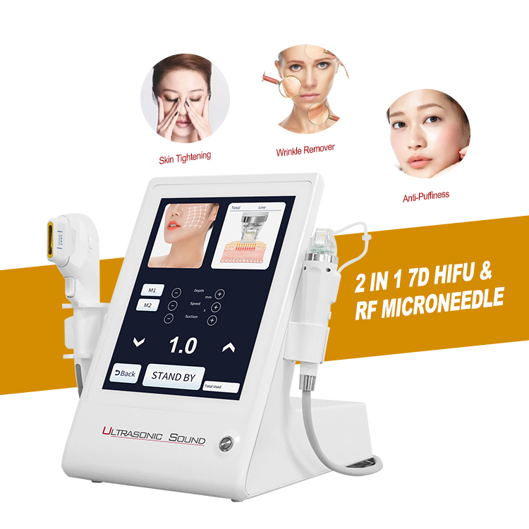 2023 New Design 2 In 7d Hifu & Rf Anti Wrinkle Face Lifting Beauty Device Face Lifting Machine Skin Tight For Beauty Salon