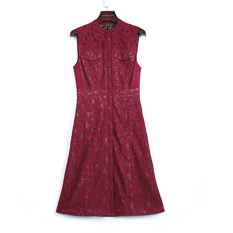 N2J98 Slim Lace Sleeveless Dress Bodycon Dress Vintage Women Dresses