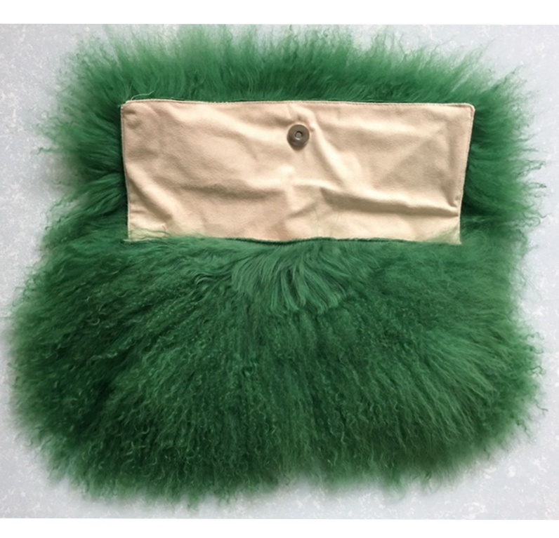 YR1004 Fashion Genuine Mongolian Fur Clutch Bag Handbags For Women Fur Bags