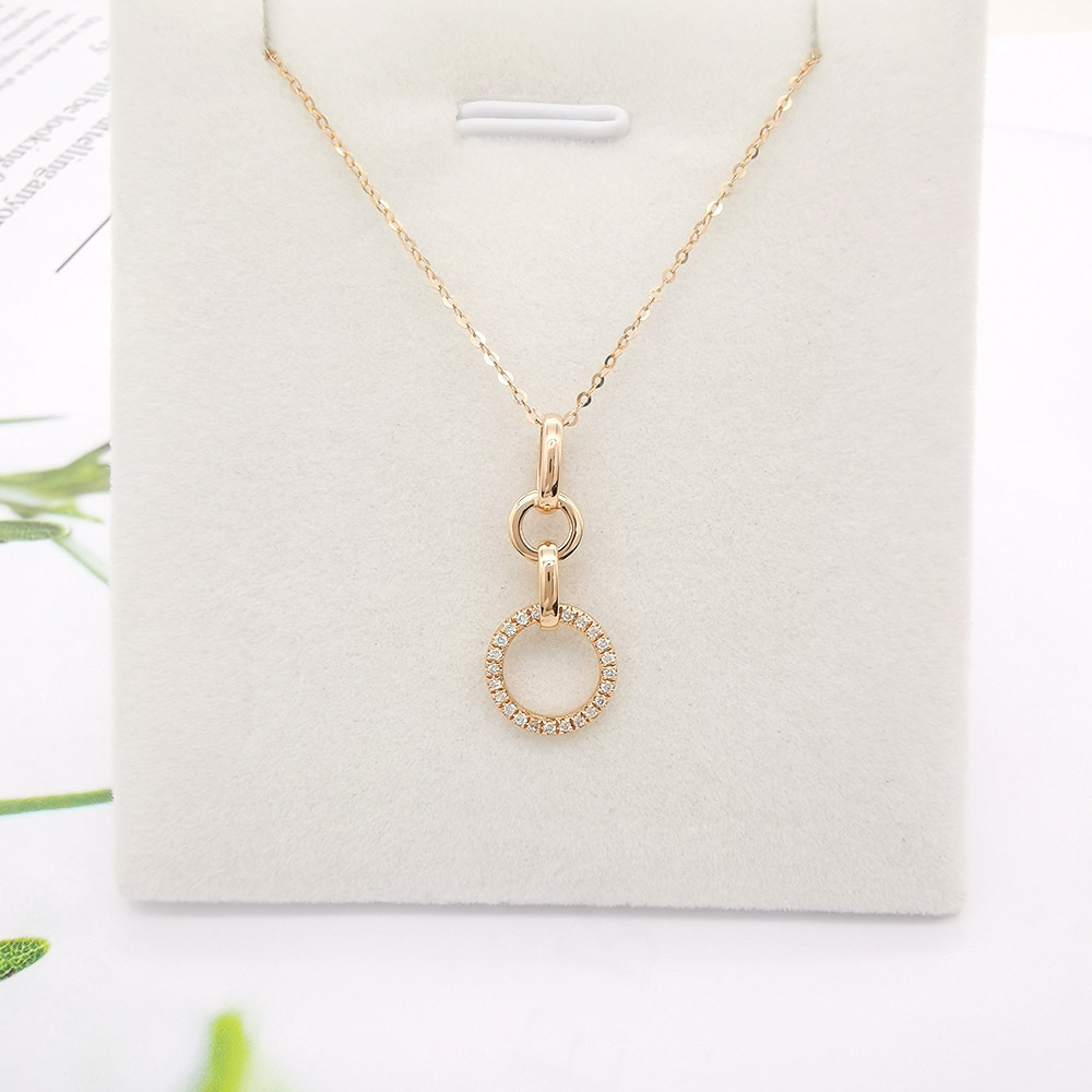 Contracted temperament different size four rings solid gold jewelry real gold necklaces for women