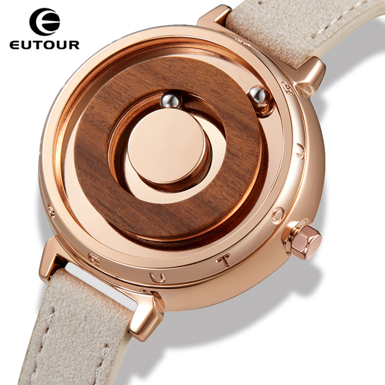 EUTOUR E036 Magnetic Ball Watch Luxury Ladies watch designs Quartz Woman Watch 2021 leather  Fashion Female Clock