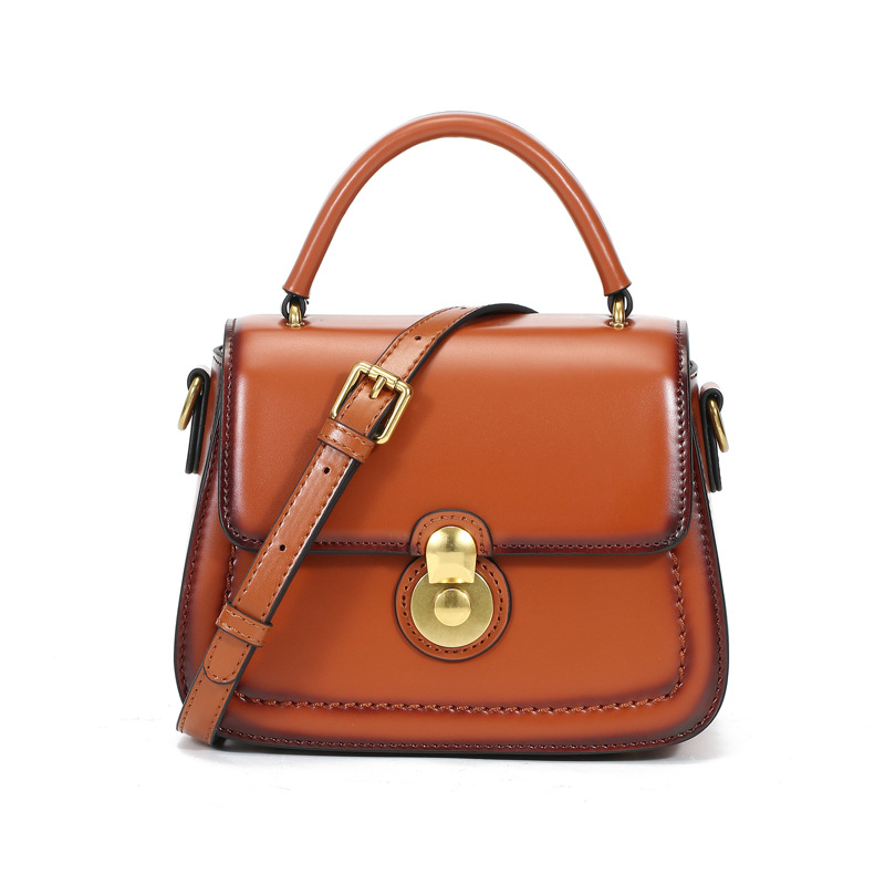 2020 trendy handbags retro real leather women crossbody bags casual fashion custom logo shoulder vintage bags women handbags