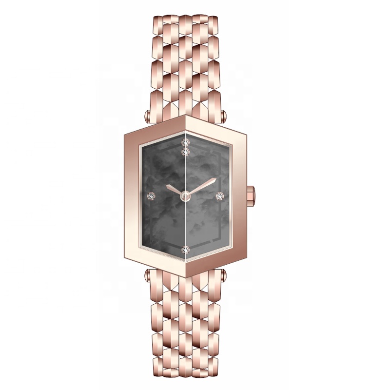 Elegant Fashion Square MOP Dial Simple Beautiful Minimalist Lady All Stainless Steel Women Bracelet Wrist Custom Watch