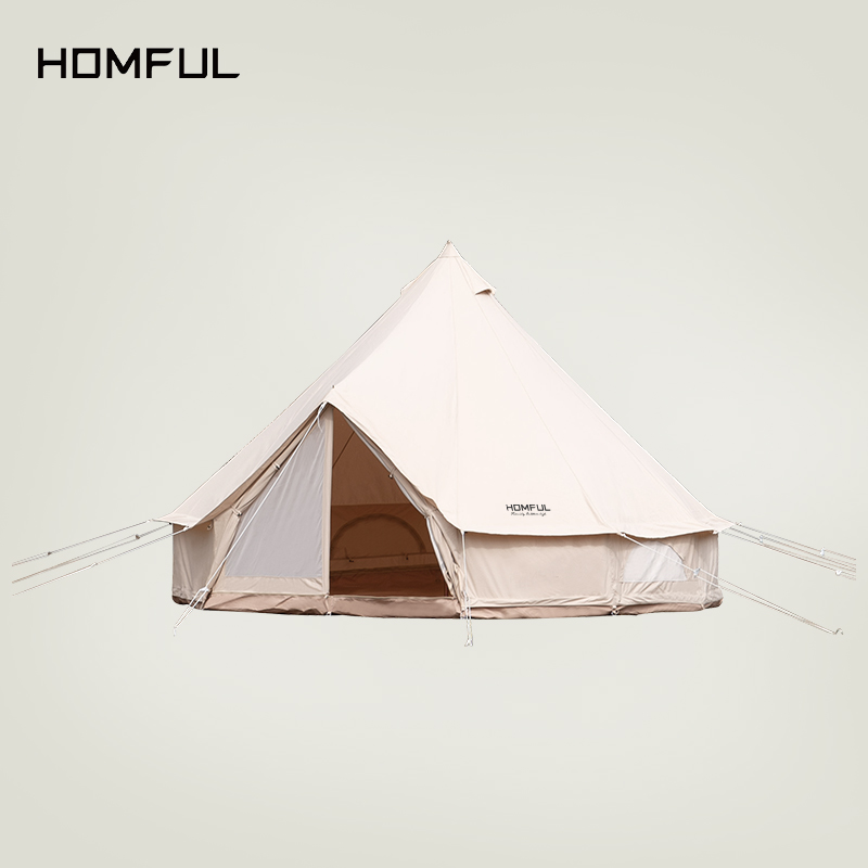 HOMFUL Outdoor Glamping Dome 2 person people Tent 4m  Cotton Canvas  Camping Bell Tent
