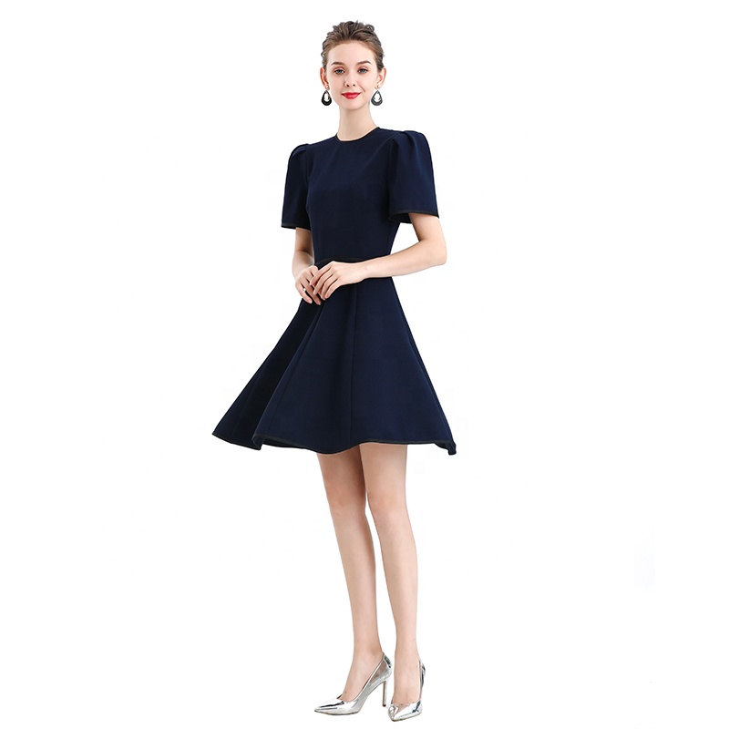 ND094  Short Sleeve Evening Office Casual  plus size women dress