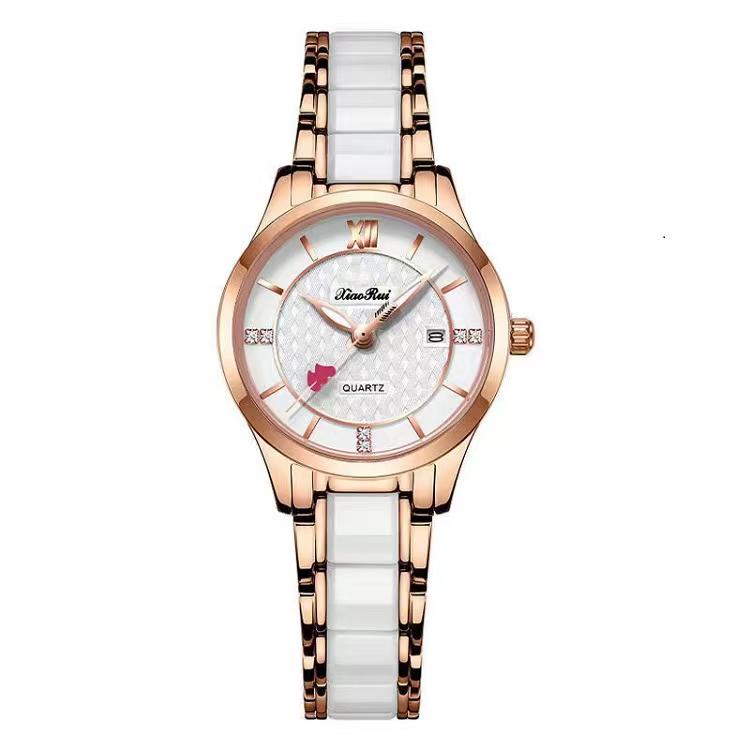 2022 New Ceramic Bracelet Female Factory Direct Sales Bracelet Set Gold Rose Gift Lady Quartz Watch Women Wristwatch