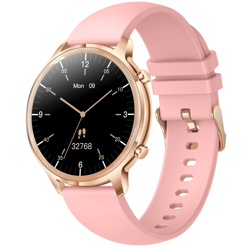VALDUS Women Classic Standard Pink Bracelet Waterproof T18 Heart Rate Monitor Tracker Steel Wrist Watches Smartwatch