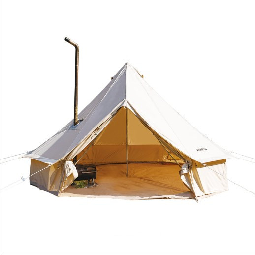 Canvas Bell Tent 6m 5m 4m Glamping Cotton Outdoor Waterproof Large Family Camping Tent Yurt Bell Tent