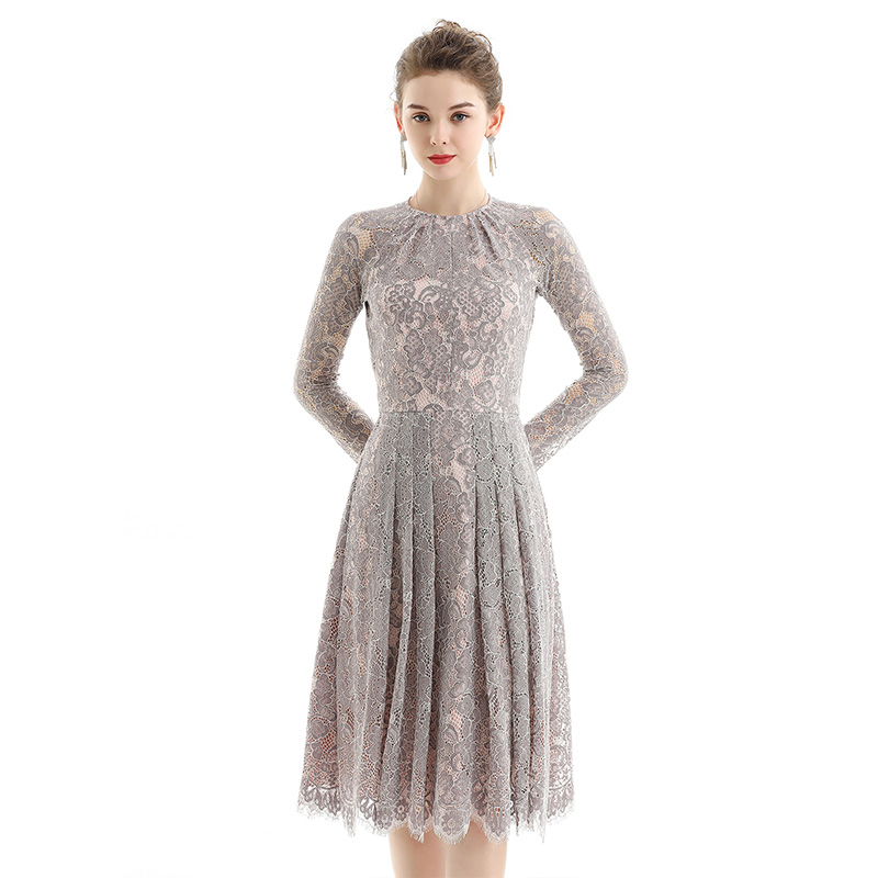 ND080-4 Summer Fall High Quality Fashion Elegant Long Office Evening Casual Girls Women Girls Dress