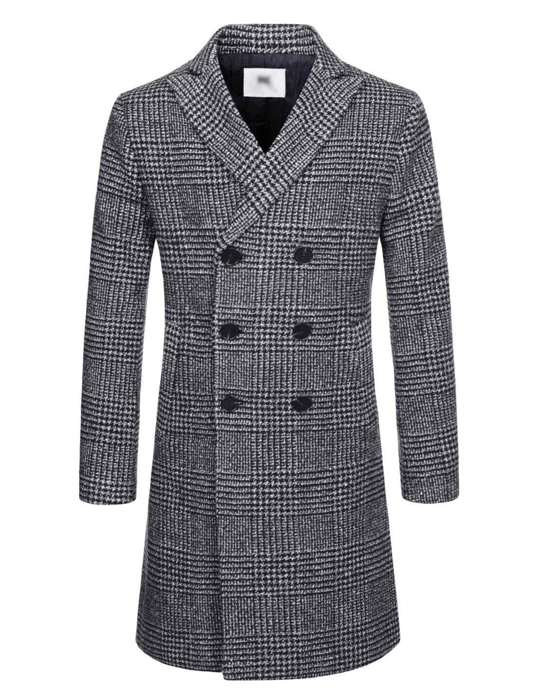 Classical New Men Fashion Coats Wool Long men Coat Autumn and winter season men's woolen coat mid best quality grey color