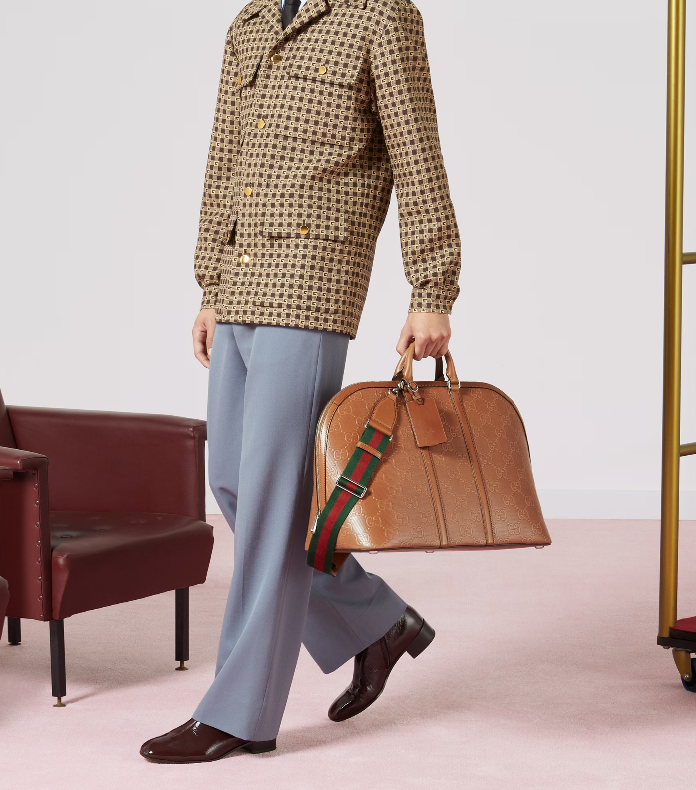 GUCCI GG EMBOSSED LARGE DUFFLE BAG