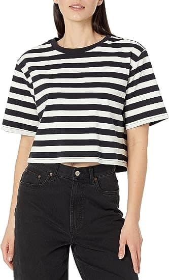 The Drop Women's Sydney Short-Sleeve Cropped Crewneck T-Shirt