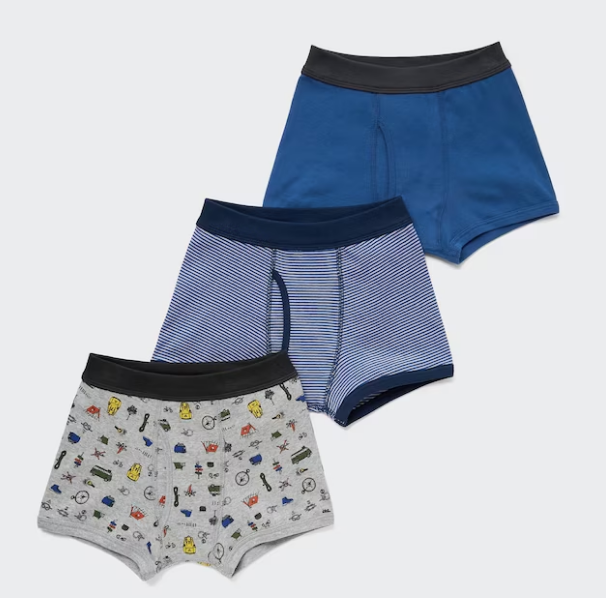 Boxer Briefs 3 Pack Soft 100% cotton. Flat seams for comfort.