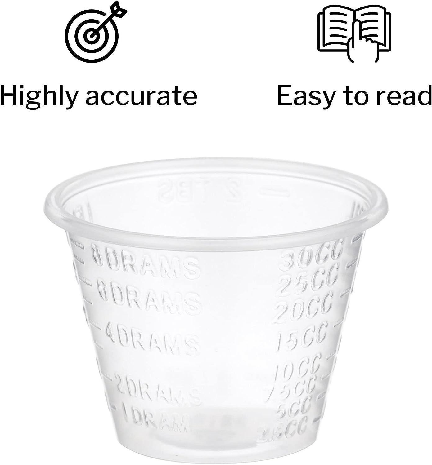 McKesson Medicine Cups, Graduated, Plastic, Disposable, Clear, 1 oz, 100 Count, 50 Packs, 5000 Total