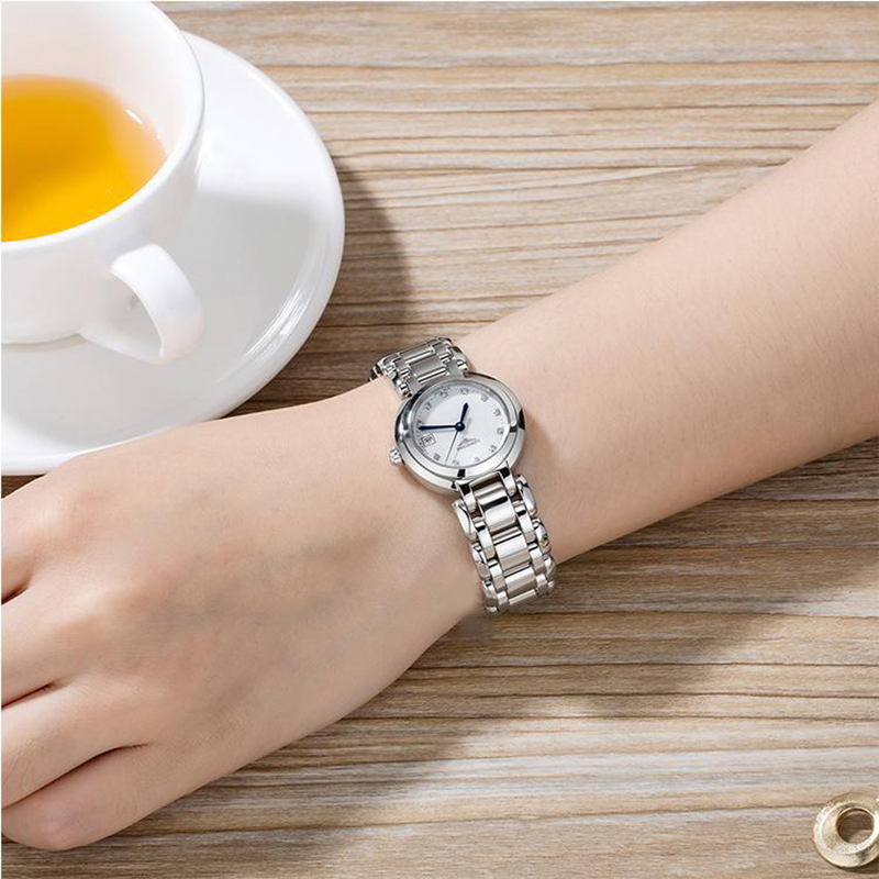 Longines Watch Heart Moon Series Fashion Casual Diamond Ladies Quartz Watch Business Formal Temperament L8.110.4.87.6 Mother-of-pearl L8.110.4.87.6