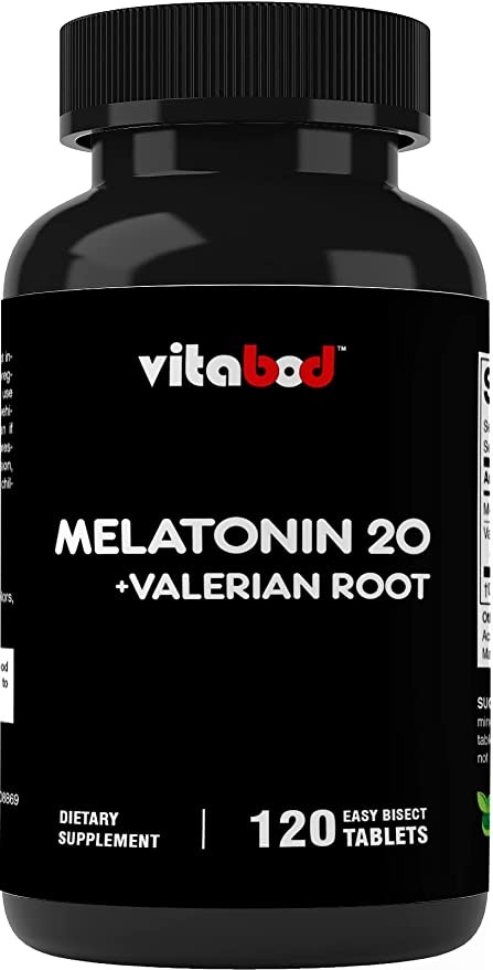 Vitabod Melatonin 20mg with Valerian Root 4:1 Extract 250mg - 120 Tablets