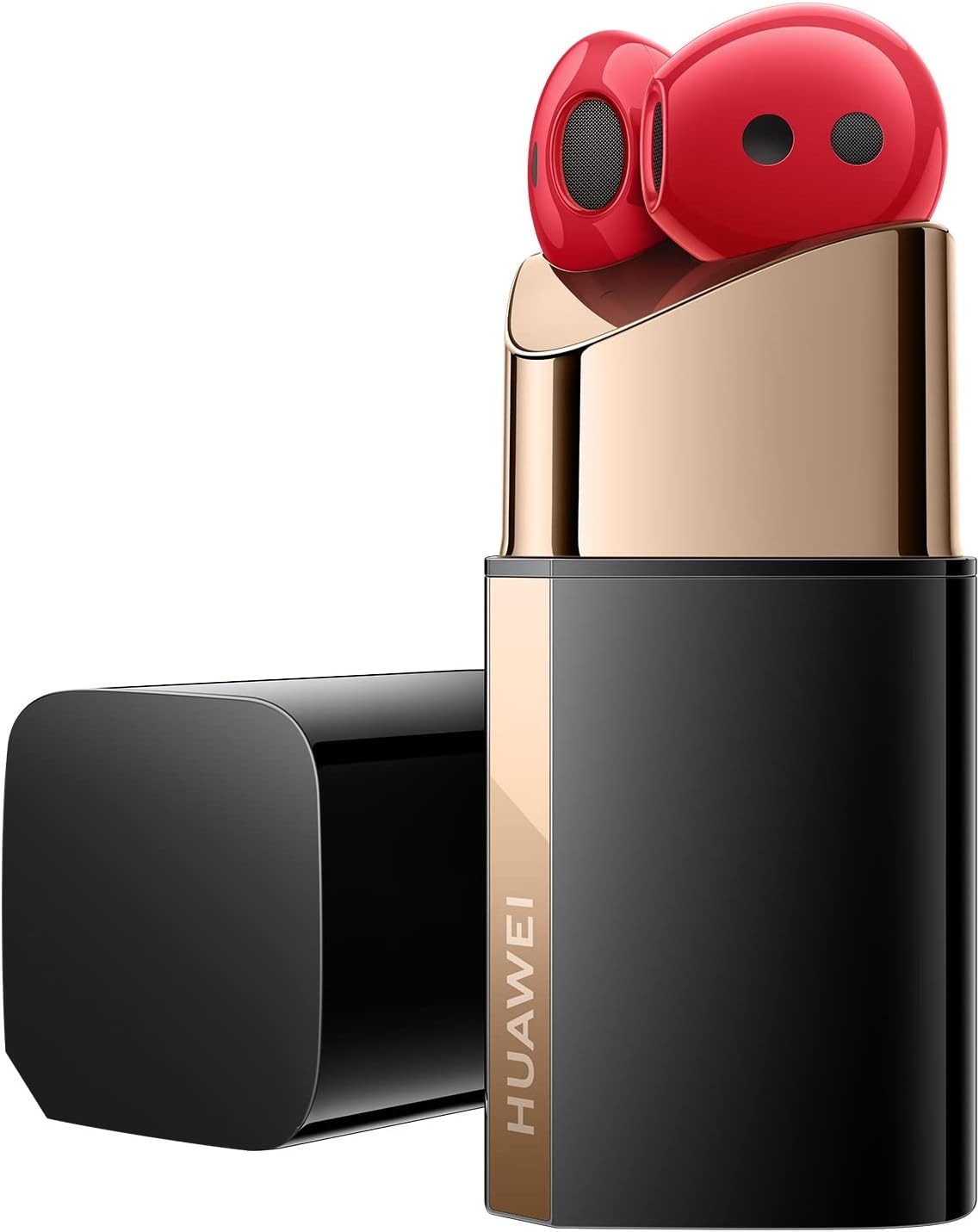 HUAWEI FreeBuds Lipstick, Wireless Bluetooth Open-fit Earphones with Active Noise Cancellation 2.0, Stainless Steel Charging Case, High-Res Sound, Triple-Mic, Dual-Device Connection, Red