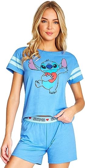 Disney Stitch Womens Pyjamas Short PJs for Women Sets Two Piece Eeyore Nightwear Sleepwear Stitch Gifts