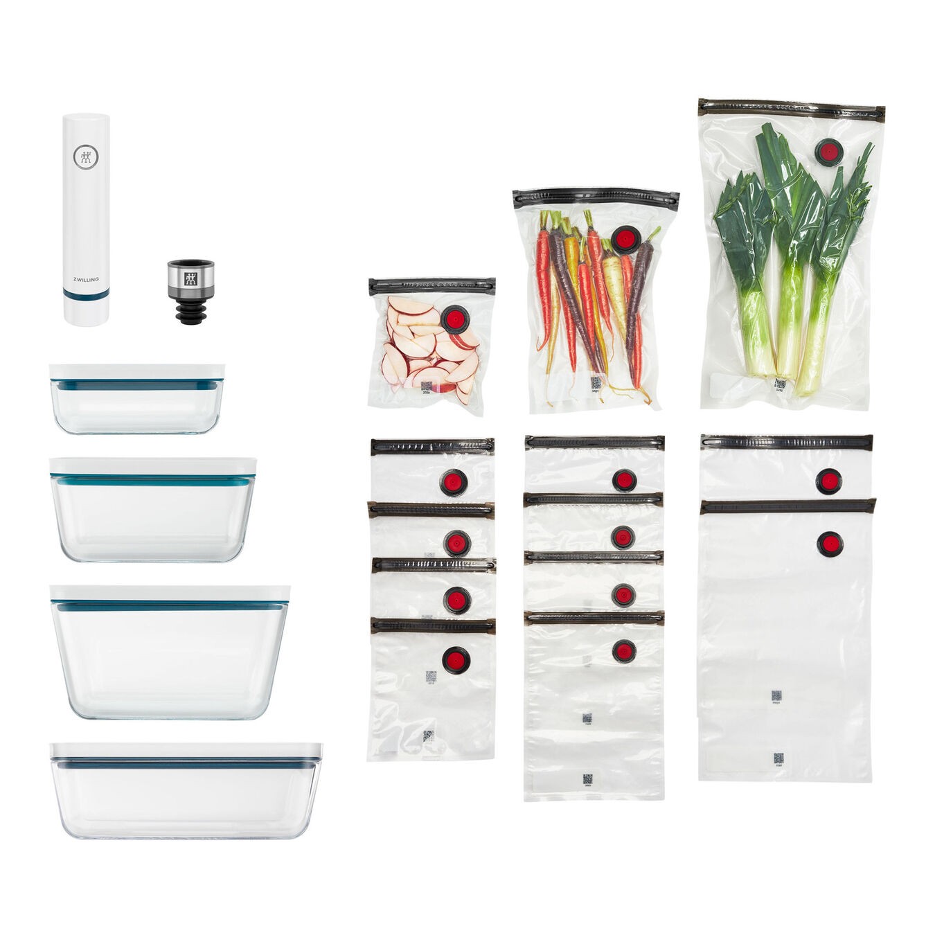 ZWILLING FRESH & SAVE GLASS VACUUM STARTER SET, 16-PC