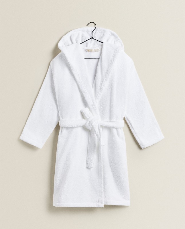 COTTON BATHROBE WITH HOOD