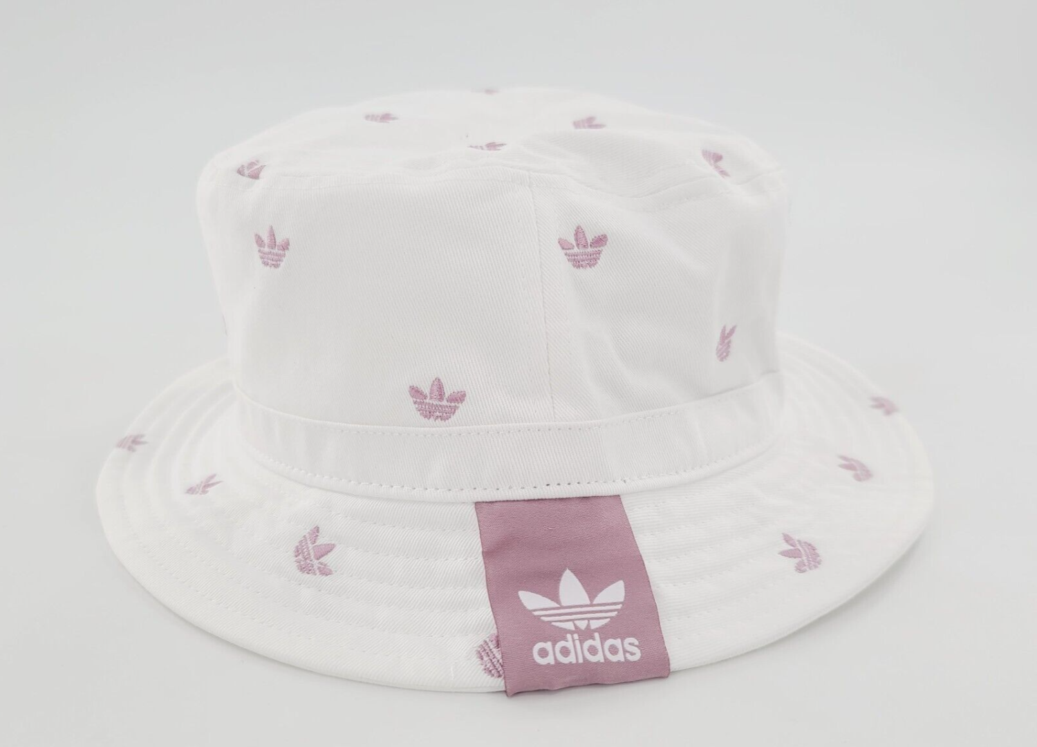 Adidas Originals AOP Trefoil Bucket Hat Unisex White Mauve One Size Summer NEW