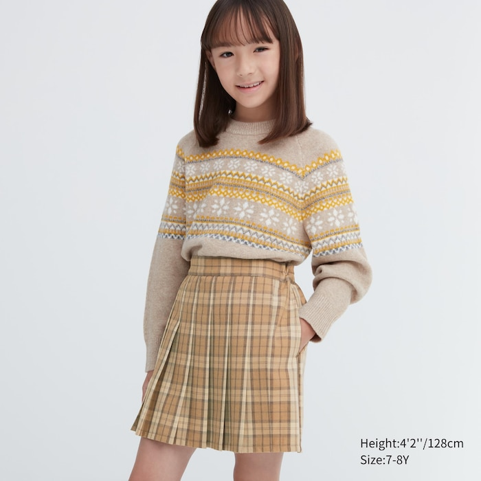 Checked Pleated Mini Skort Shorts that look like a skirt. The adjustable waistband is perfect for growing kids.