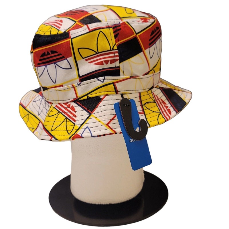 Adidas Originals Logo Play Bucket Men's White Red Blue Yellow One Size Fit All .