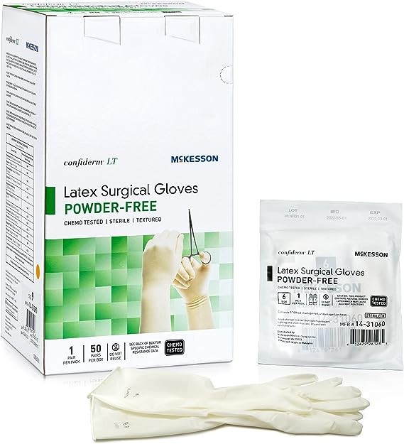 McKesson Confiderm LT Sterile Latex Surgical Glove Standard Cuff Length