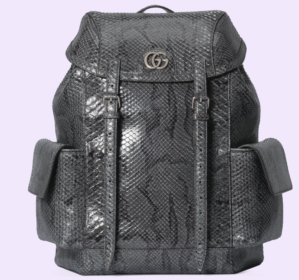 GUCCI PYTHON BACKPACK WITH DOUBLE G
