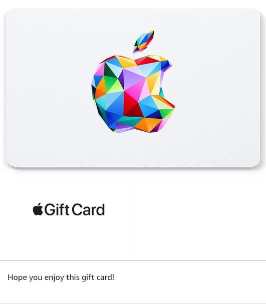 Apple Gift Card - App Store, iTunes, iPhone, iPad, AirPods, MacBook, accessories and more (eGift)