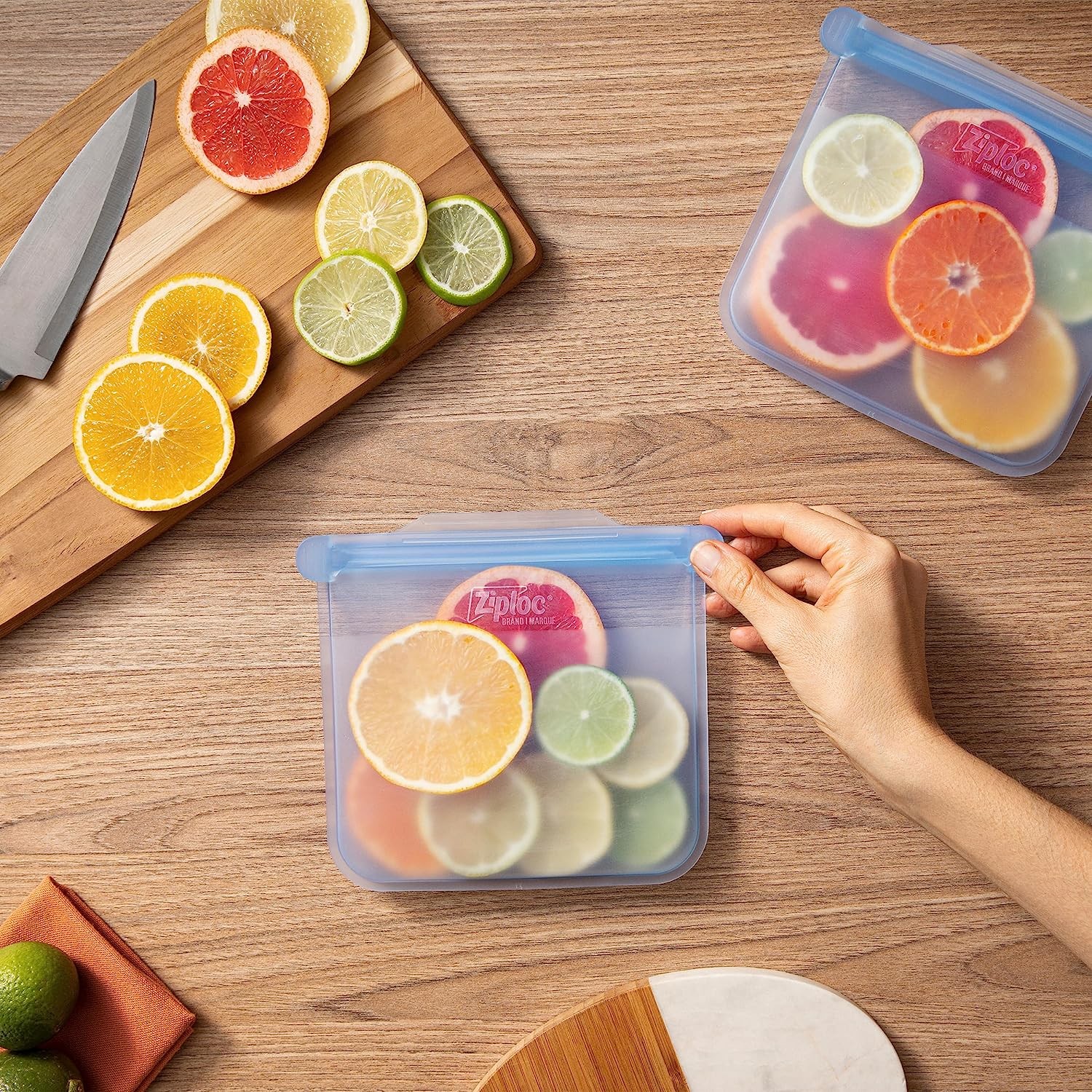 Ziploc Endurables Medium Pouch, 2 Cups, Reusable Silicone Bags and Food Storage Meal Prep Containers for Freezer, Oven, and Microwave, Dishwasher Safe, 2 Pack