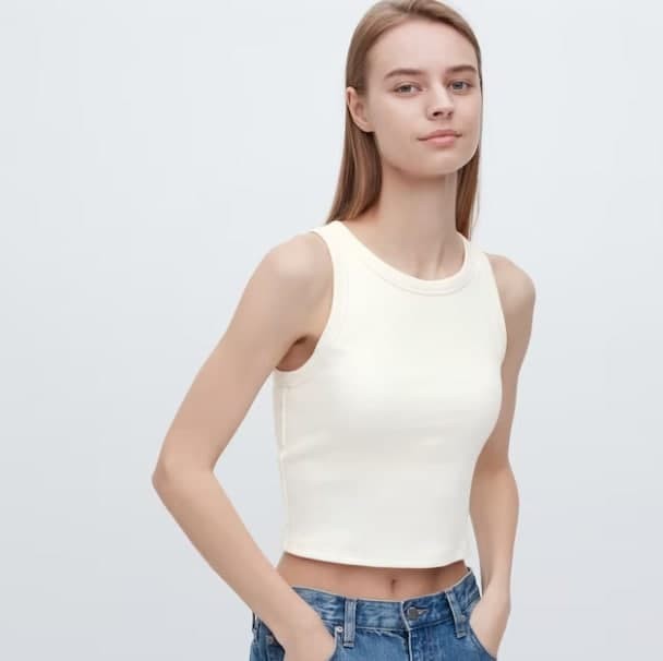 Ribbed Cropped Sleeveless Bra Top