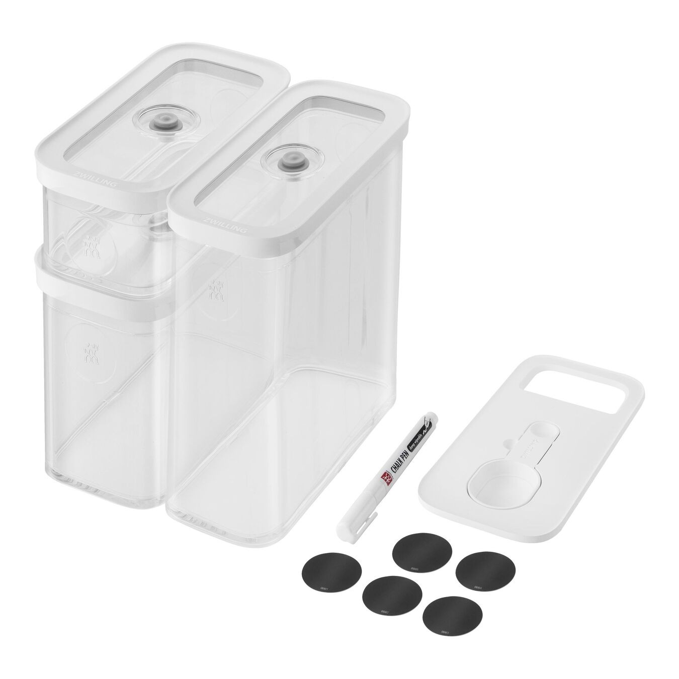 ZWILLING FRESH & SAVE CUBE CONTAINER SET, MEDIUM / 5-PC, TRANSPARENT-WHITE