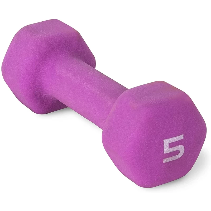 CAP Barbell 5lb Neoprene Dipped Dumbbell, Purple, Single