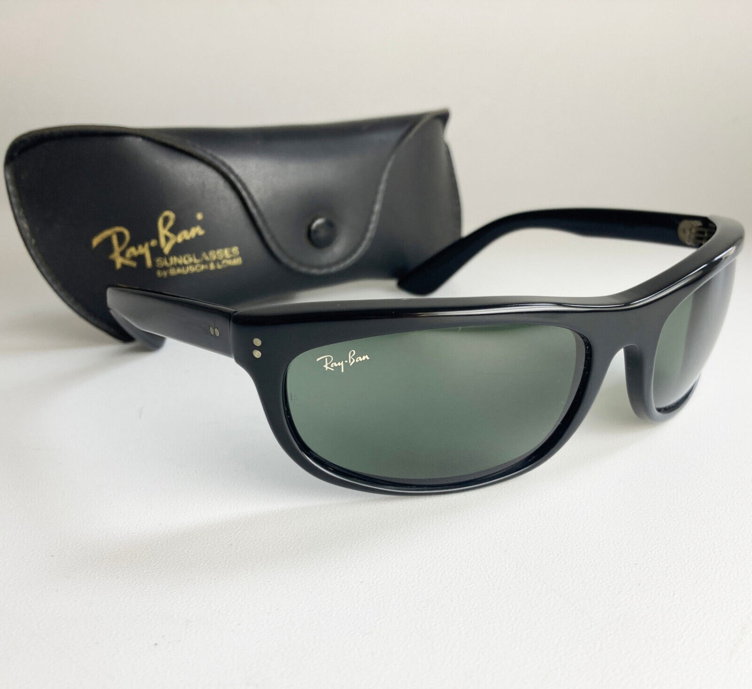 Vintage Ray Ban USA BL BALORAMA Sunglasses wayfarer black chunky wrap aviator