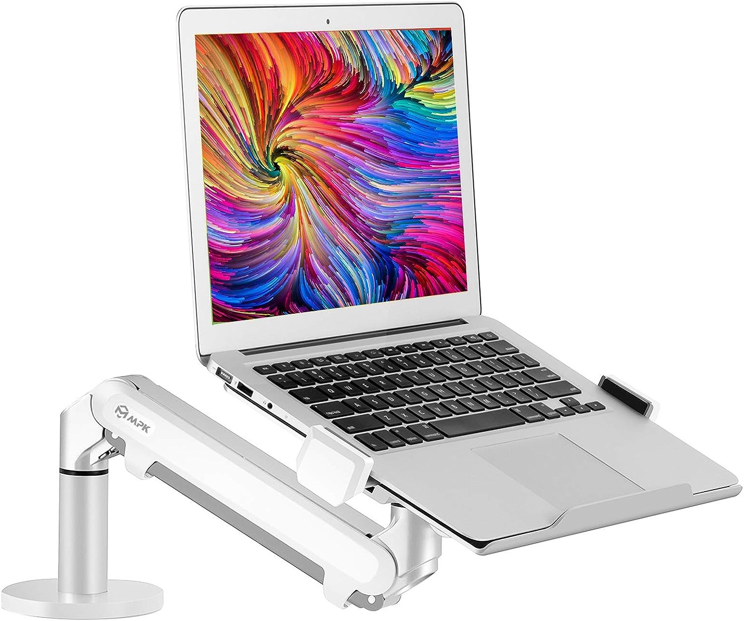 Adjustable Height Rotating Pneumatic Arm Desktop Mount Laptop Stand for 11-17 Inch Notebooks