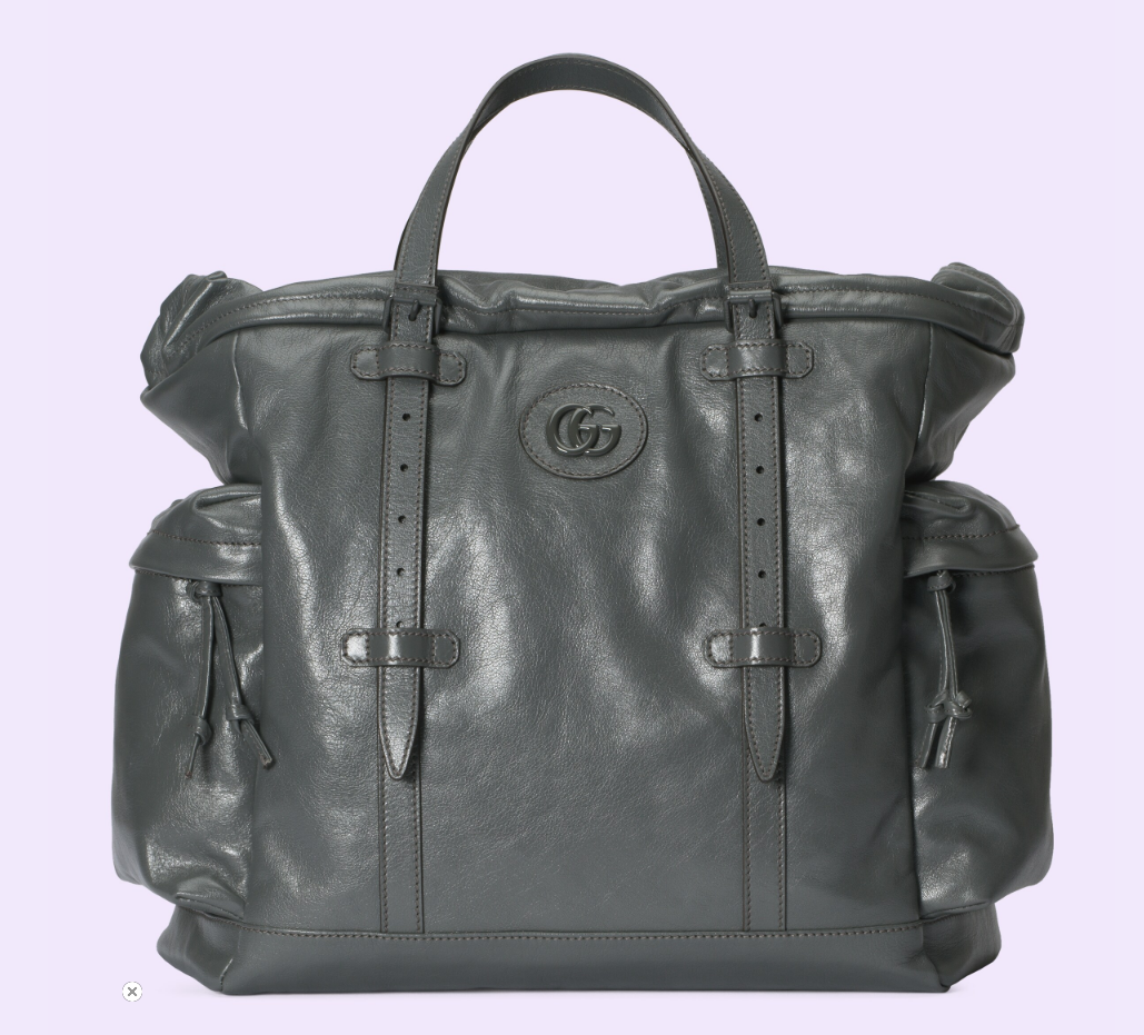 GUCCI DRAWSTRING TOTE BAG WITH TONAL DOUBLE G