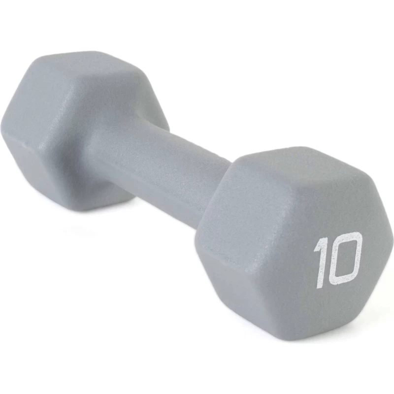 CAP Barbell 10lb Neoprene Dipped Dumbbell, Gray, Single