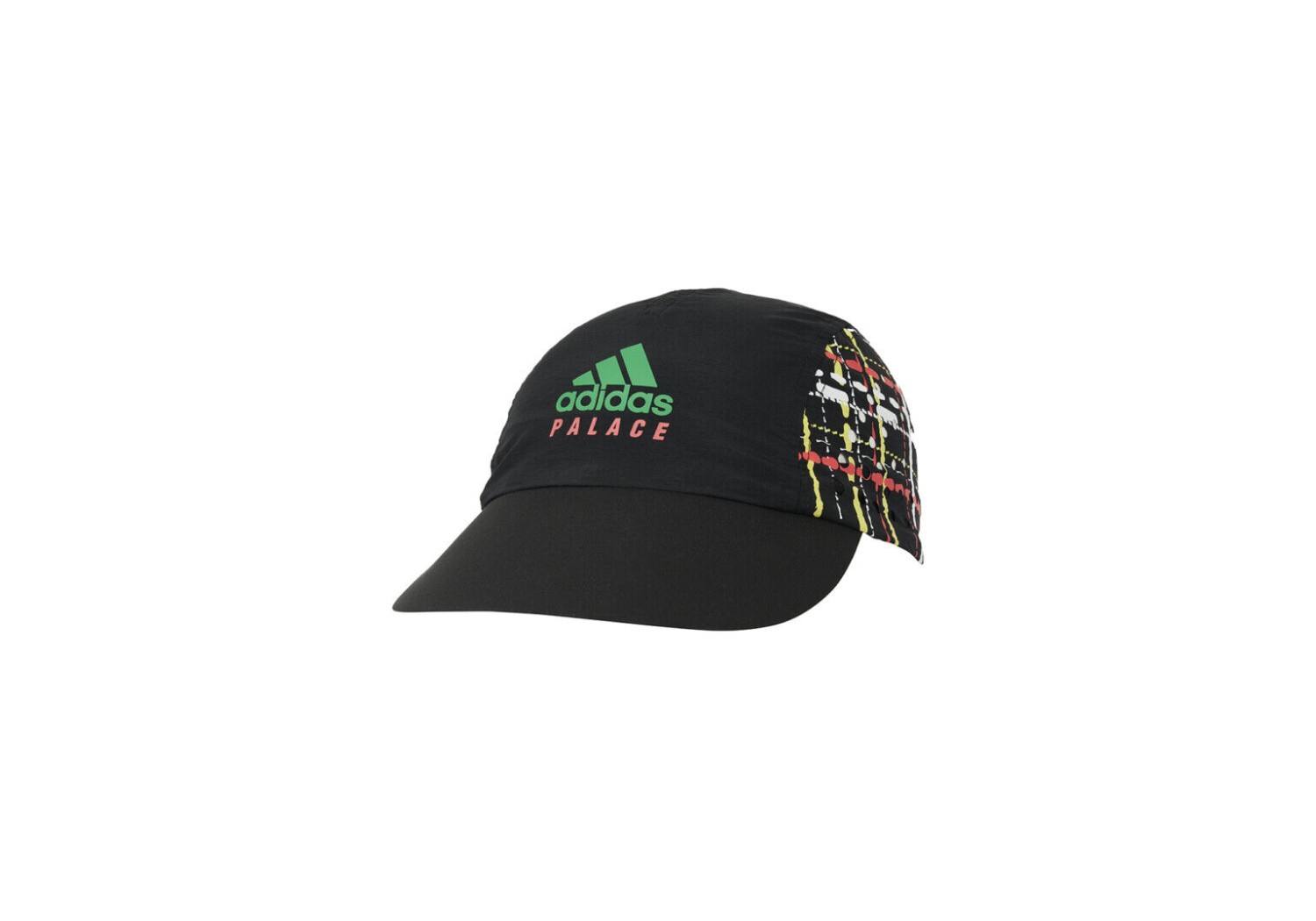Adidas x Palace Skateboards Running Cap Hat "Black Multicolor" Colorway OSFM
