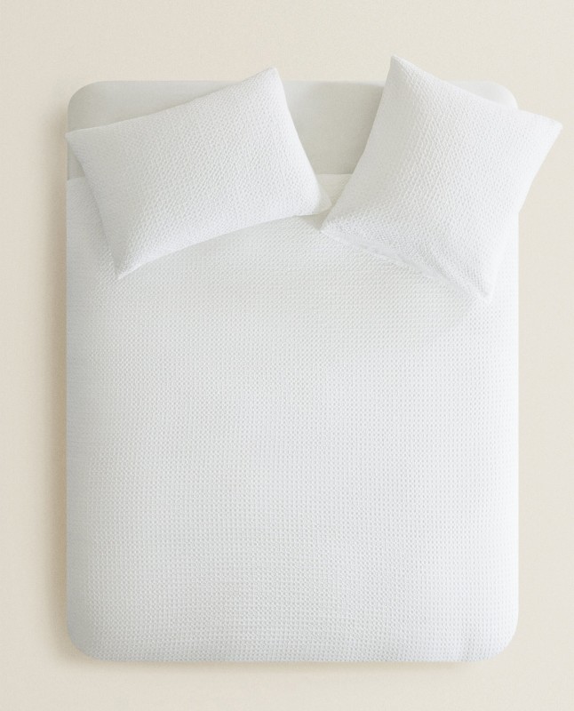 WAFFLE-KNIT DUVET COVER